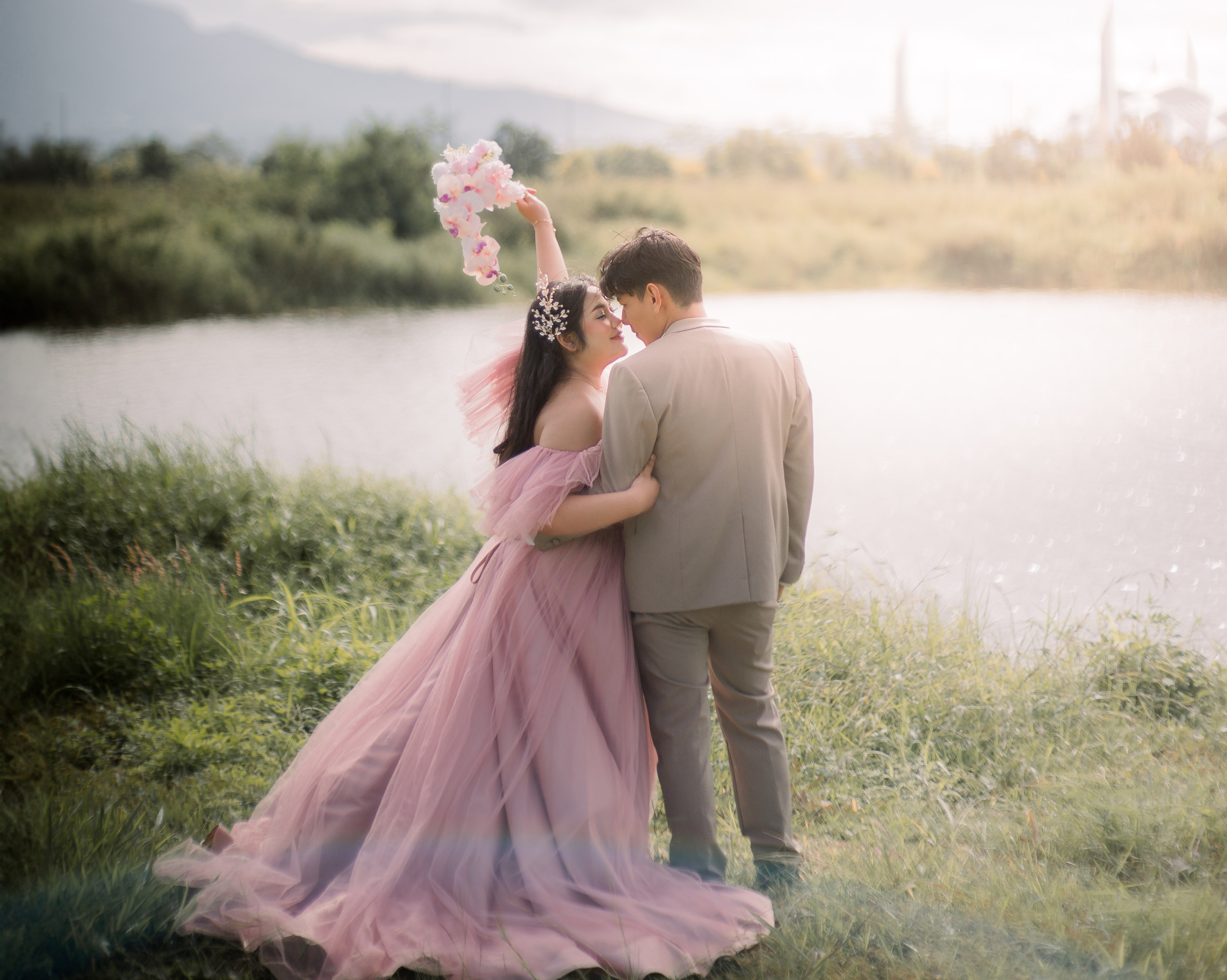Latar belakang foto pengantin